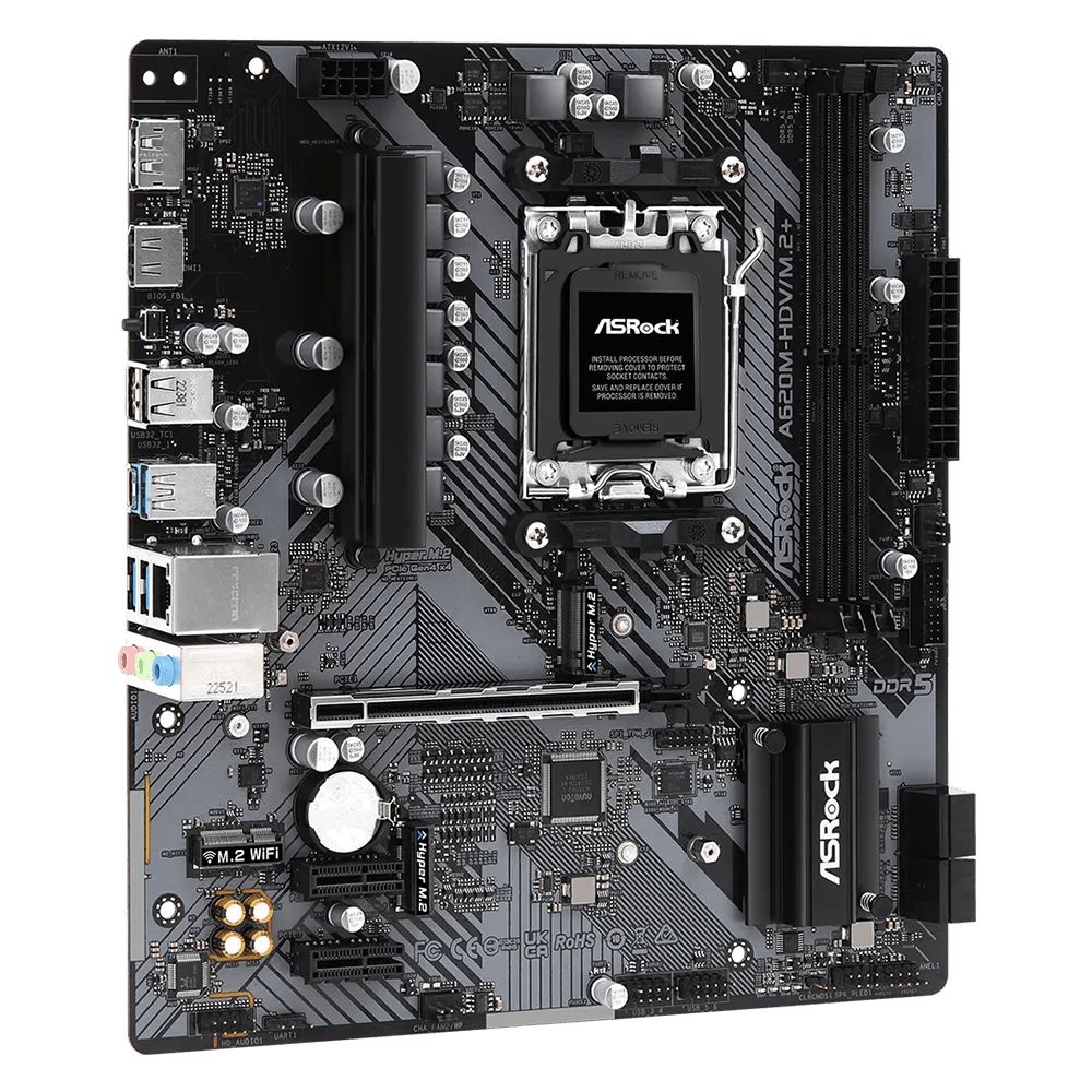 ASRock A620M - HDV/M.2+ 600 Series AMD Motherboard | 90 - MXBLK0 - A0UAYZ | - Vektra Computers LLC ASRock A620M - HDV/M.2+ 600 Series AMD Motherboard | 90 - MXBLK0 - A0UAYZ | - Vektra Computers LLC